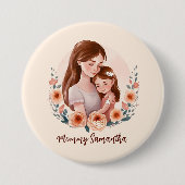 Mama und Tochter mit Rose Kranz Button (Vorderseite)