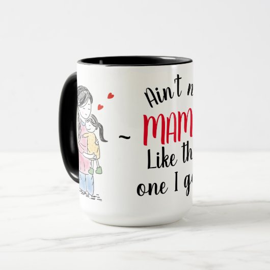 Mama und Tochter mit Zitat Tasse (Vorderseite Links)