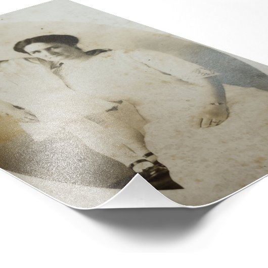 Mama und Tochter Oval Mask Foxed RPPC BW Foto Imag (Ecke)