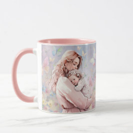 Mama und Tochter Rosa Tasse