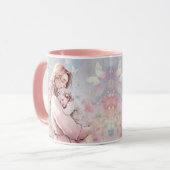 Mama und Tochter Rosa Tasse (Vorderseite Links)