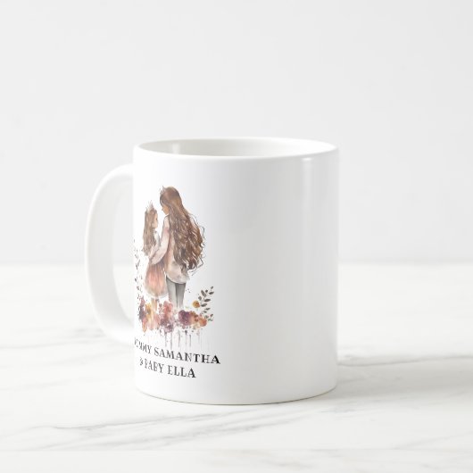 Mama und Tochter von Aquarellen (1) Kaffeetasse (Vorderseite Links)