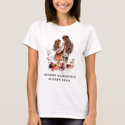 Mama und Tochter von Aquarellen (1) T-Shirt (Vorderseite)