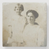 Mama- und Tochterfoxed RPPC BW-Foto-Image Steinuntersetzer (Vorderseite)