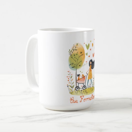 Mama und Twins auf Stroller Kaffeetasse (Vorderseite Links)