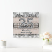 Mama und Vater 25. Hochzeitstag 2019 Quadratische Wanduhr (Zuhause)