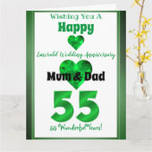 Mama und Vater der 55. Emerald Wedding Jubiläumska Karte (Gelbe Blume)