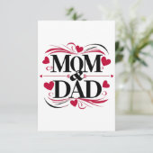 Mama und Vater die besten Eltern Dankeskarte (Stehend Vorderseite)