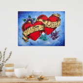 "Mama und Vater" Herz mit Ribbon Art Poster drucke (Küche)