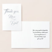 Mama und Vater Hochzeit Danke Silver Folienkarte (Anzeige)