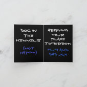 Mama und Vater kommen! Humorale Grußkarte Karte (Innenseite)