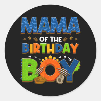 Mama und Vater Mama Geburtstag Boy Dinosaurier Fam Runder Aufkleber
