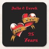 Mama und Vater Party zum Jahrestag Rechteckiger Pappuntersetzer (Vorderseite)