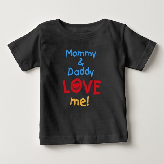 Mama-und Vati-Liebe ich Baby T-shirt (Vorderseite)
