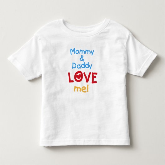 Mama-und Vati-Liebe ich Kleinkind T-shirt (Vorderseite)