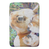 Mama und Welpen baden matt/kratzen Badematte (Vorderseite Vertikal)