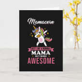Mama Unicorn Geschenk Mamacorn Karte (Gelbe Blume)