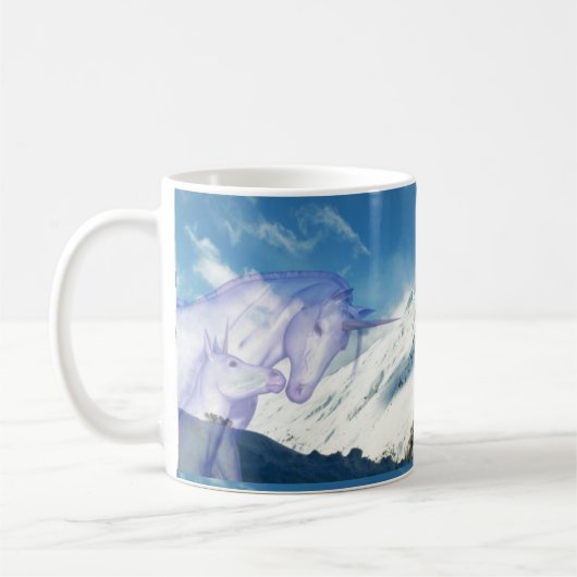 Mama Unicorn und Baby Kaffeetasse (Links)