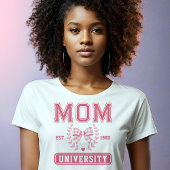 Mama University Pink Bow Mütter Tag Tri-Blend Shirt