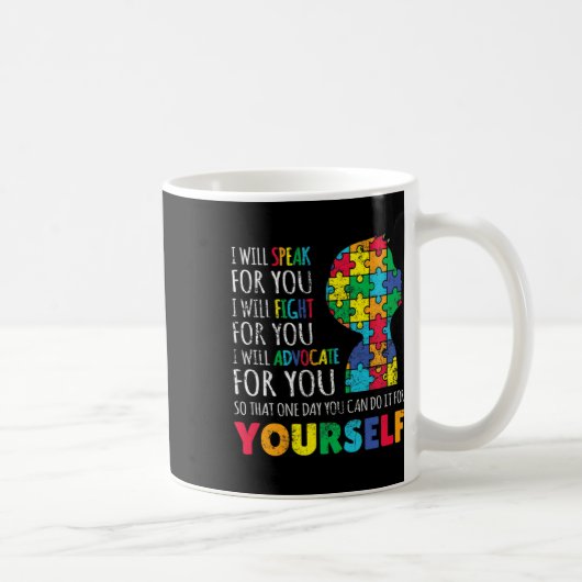 Mama Unterstützung Autismus Bewusstsein Autistic B Kaffeetasse (Rechts)