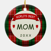 Mama Urlaub Kariert Weihnachtsgeschenk Ornamente (Hinten)