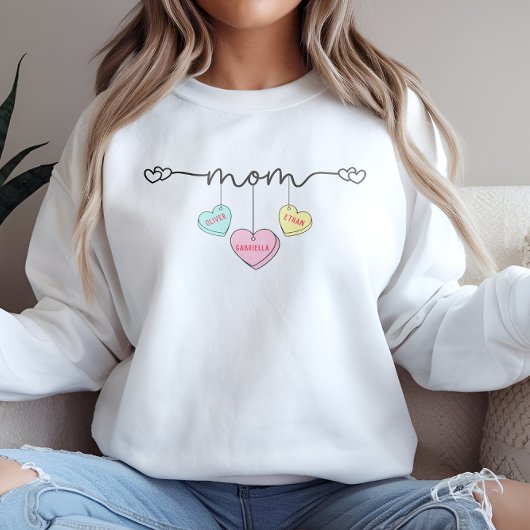 Mama Valentine Kinder Name Convo Herz Sweatshirt