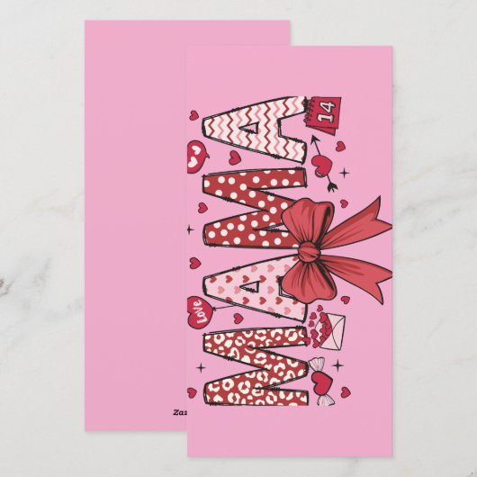 Mama Valentine Sign Feiertagskarte (Vorne/Hinten)