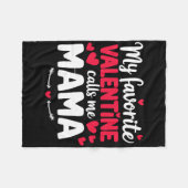 Mama Valentine Süßer Romantischer Valentinstag Paa Fleecedecke (Vorderseite (Horizontal))