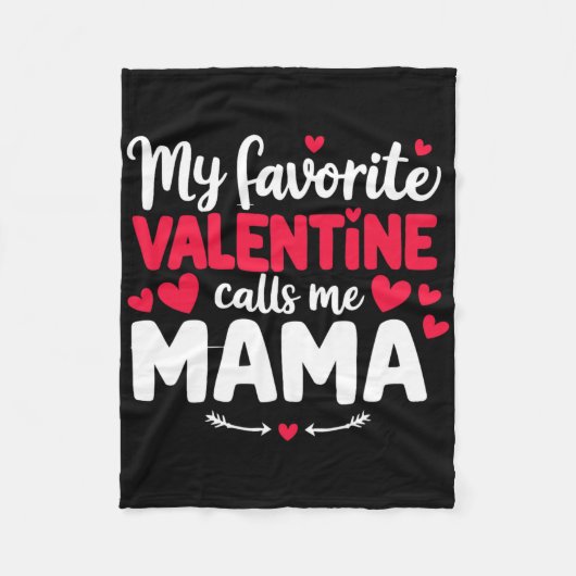 Mama Valentine Süßer Romantischer Valentinstag Paa Fleecedecke (Vorderseite)