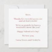 Mama Valentinstag Fotokarte Einladung (Rückseite)