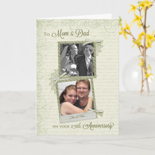 Mama & Vater auf __th Anniversary Custom Then & No Karte (Gelbe Blume)