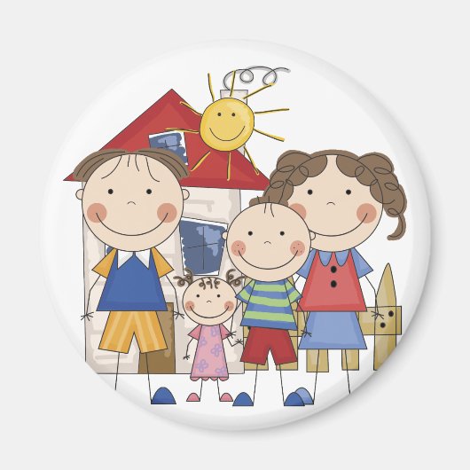 Mama, Vater, Big Boy, Small Girl Family Magnet (Vorne)