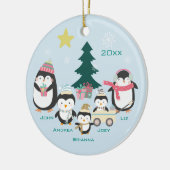 Mama, Vater & Drei Kinder ~ Pinguine Keramik Ornament (Links)