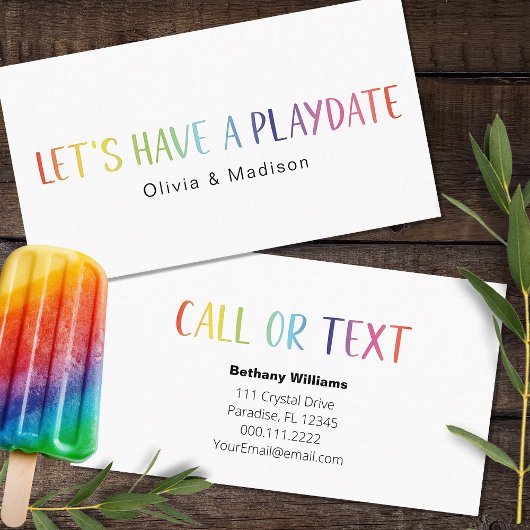 Mama Vater Einfache bunte Calling Cards Visitenkarte