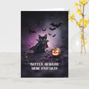 Mama Vater Eltern glücklich Halloween Niedlich Bla Karte