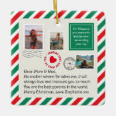 Mama & Vater Frohe Weihnachtsschreiben FotoCollage Keramikornament (Vorderseite)