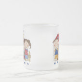 Mama, Vater, großer Junge, kleine Mädchen-Familie Mattglastasse (Mittel)