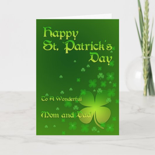 Mama & Vater, Happy St Patrick's Day Card Karte (Vorderseite)