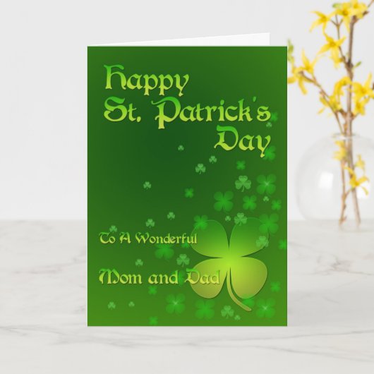 Mama & Vater, Happy St Patrick's Day Card Karte (Gelbe Blume)