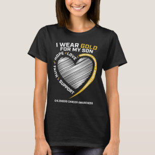 Mama Vater ich trage Gold für mein Sohn Kinderkreb T-Shirt