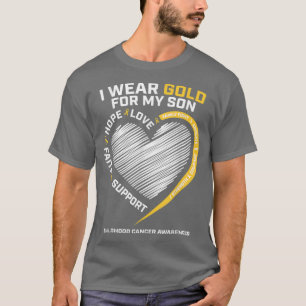 Mama Vater ich trage Gold für mein Sohn Kinderkreb T-Shirt