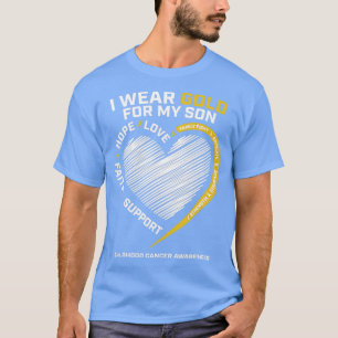 Mama Vater ich trage Gold für mein Sohn Kinderkreb T-Shirt