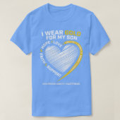 Mama Vater ich trage Gold für mein Sohn Kinderkreb T-Shirt (Design vorne)