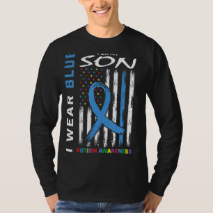 Mama Vater ich tragen Blau für meinen Sohn Autismu T-Shirt
