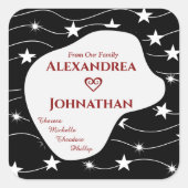 Mama Vater Kinder Kinder Familie personalisieren Quadratischer Aufkleber (Vorderseite)