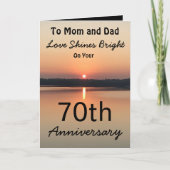 Mama Vater Liebe Shines Bright Sunset 70 Jahre alt Karte (Vorderseite)