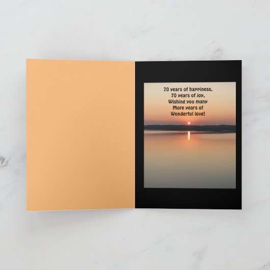 Mama Vater Liebe Shines Bright Sunset 70 Jahre alt Karte (Innenseite)