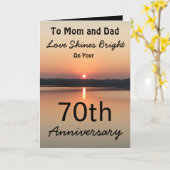 Mama Vater Liebe Shines Bright Sunset 70 Jahre alt Karte (Gelbe Blume)