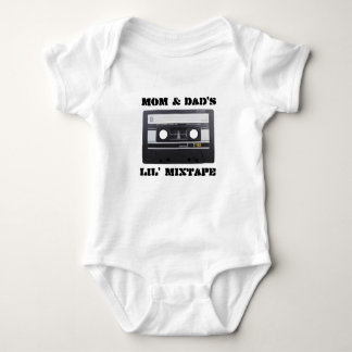 Mama & Vater Lil' MixTape Baby Jersey, White Baby Strampler