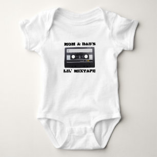 Mama & Vater Lil' MixTape Baby Jersey, White Strampler